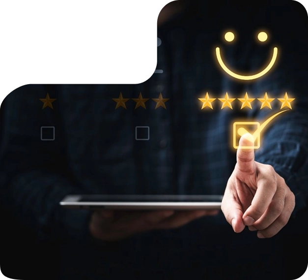 Elevant founder with satisfied client